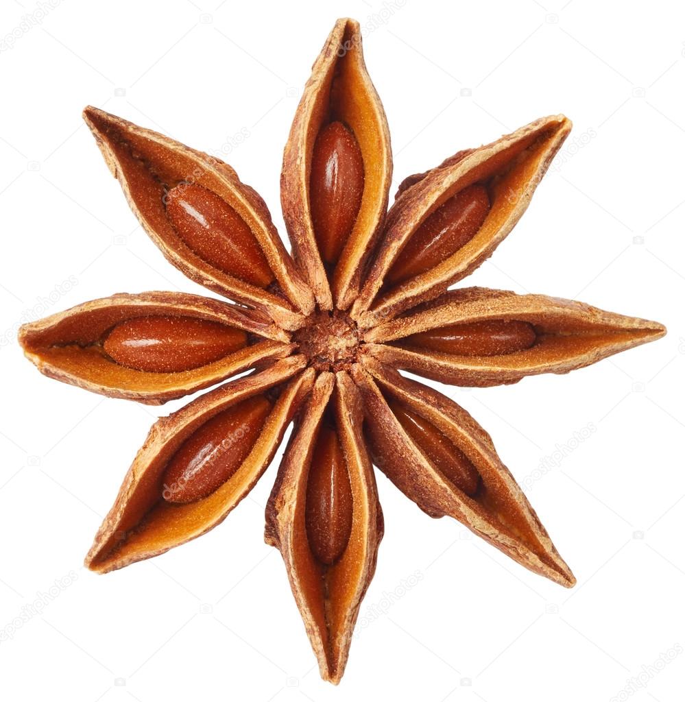 Star anise  on white