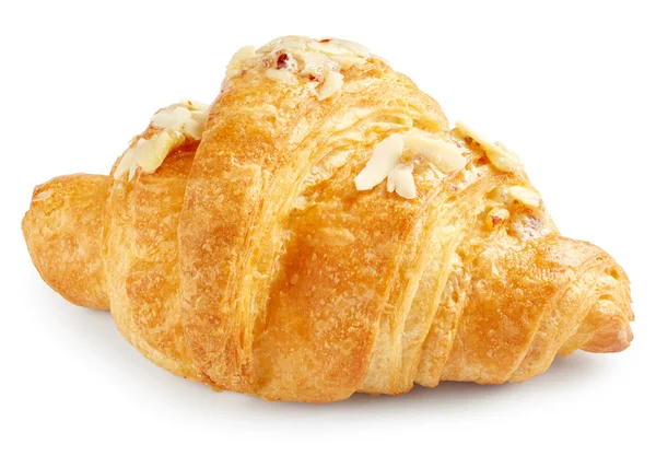 Ízletes croissant elszigetelt fehér background — Stock Fotó