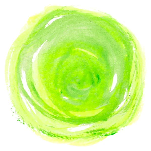 Акварельно зелёный круг — стоковое фото
