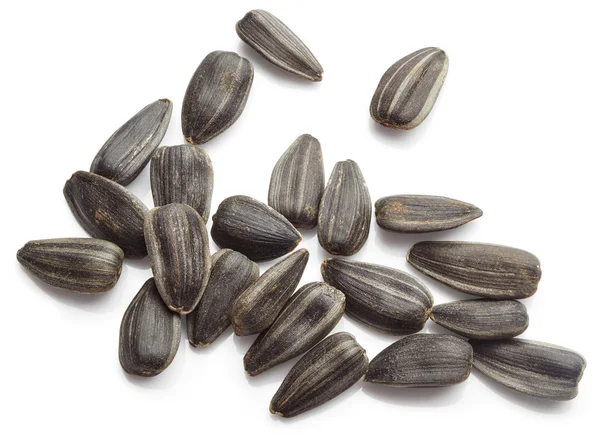 Sunflower seeds isolated on white background — Stock Photo, Image