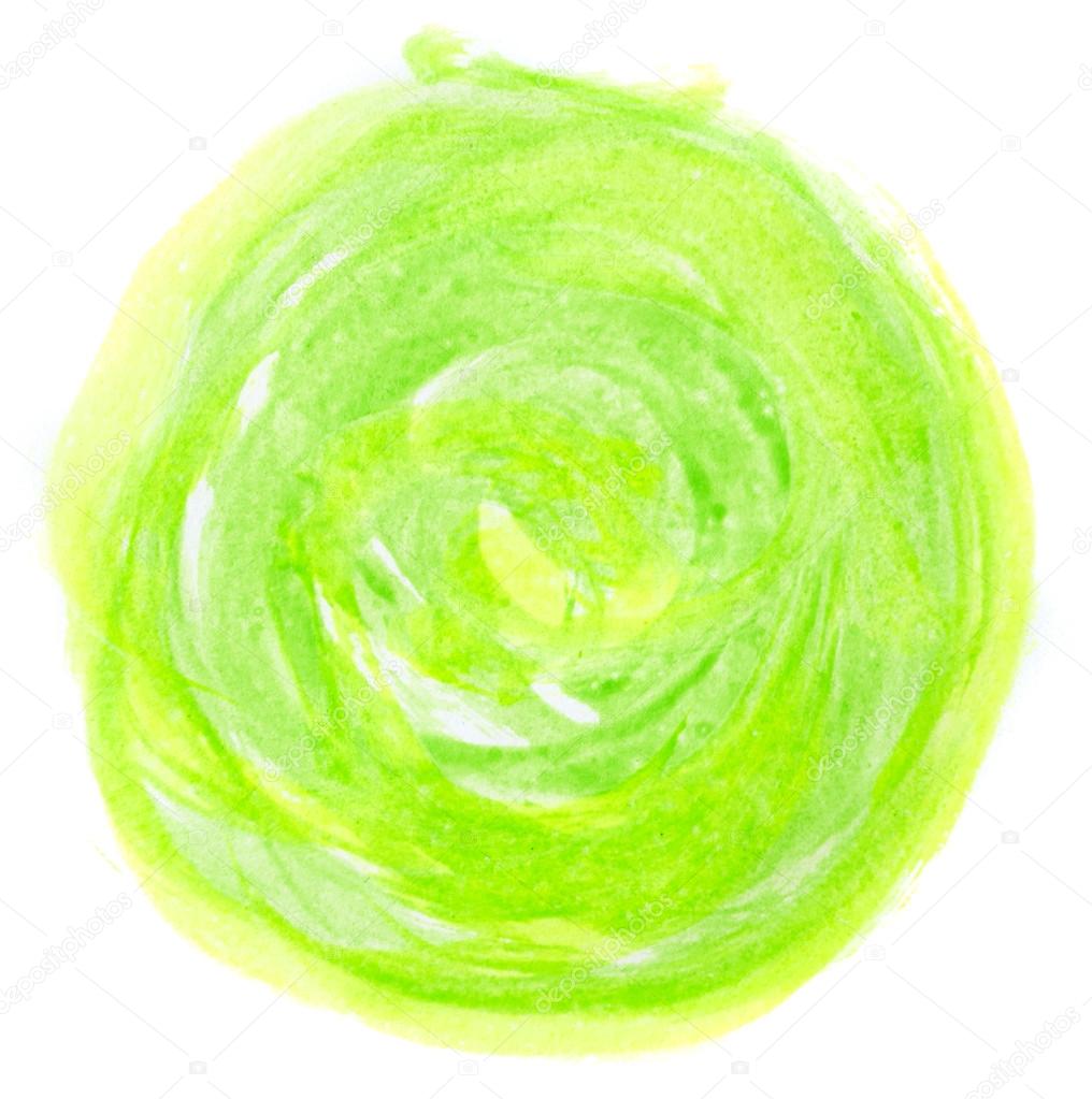 Abstract painted green circle