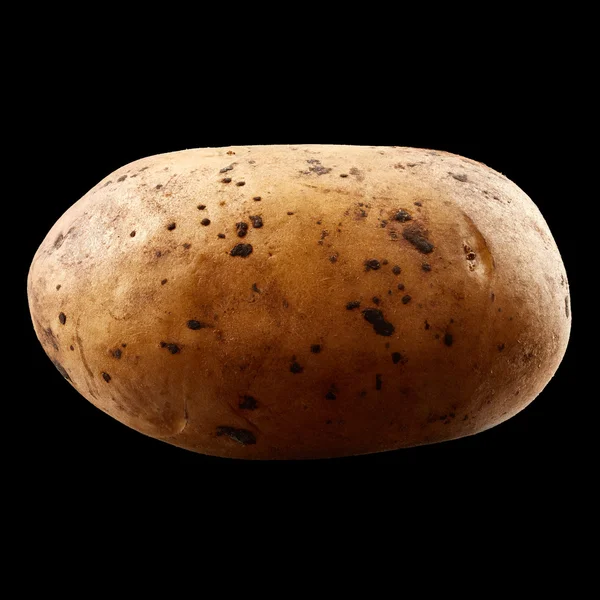 Сира картопля ізольована на чорному — стокове фото
