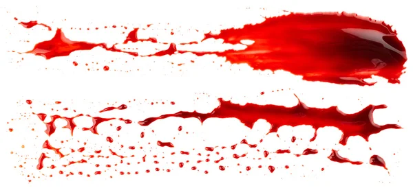 Κηλίδες αίματος που απομονώνονται σε λευκό — Φωτογραφία Αρχείου