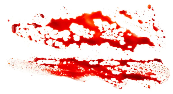 Blutflecken isoliert auf weiß — Stockfoto