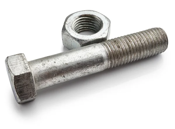 Bolt and nut isolated — Stock Photo, Image