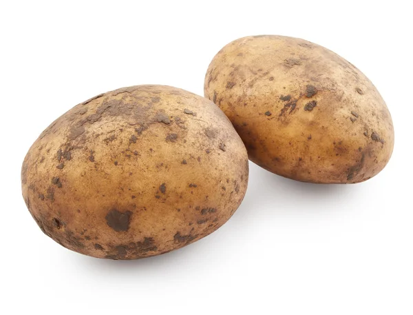 Rå potatis på vit — Stockfoto