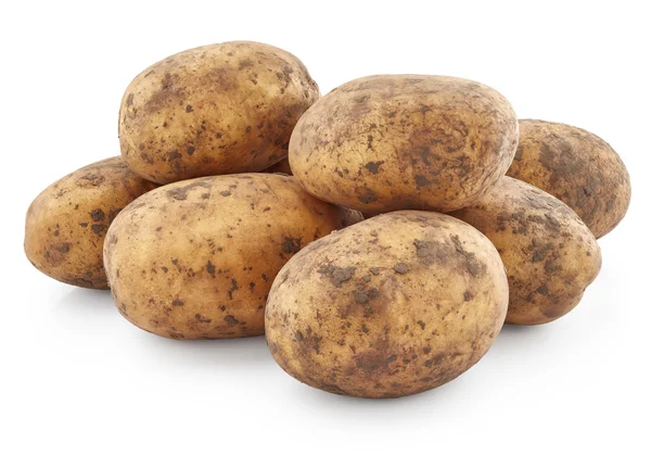 Patatas crudas en blanco —  Fotos de Stock
