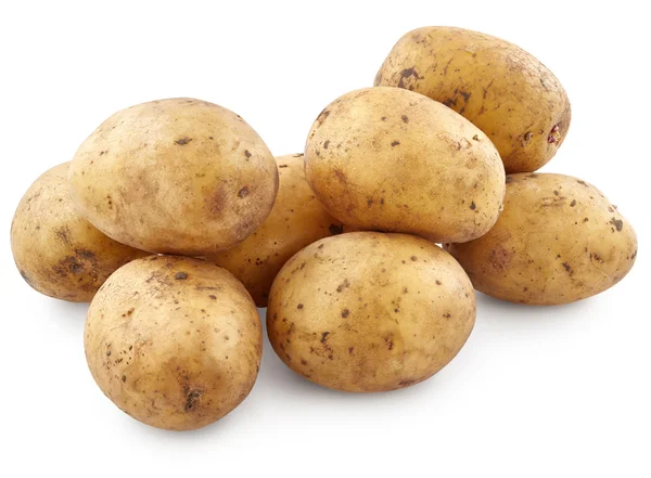 Rå potatis på vit — Stockfoto