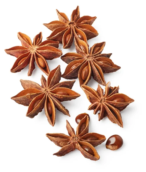 Stars anise on white — Stock Photo, Image