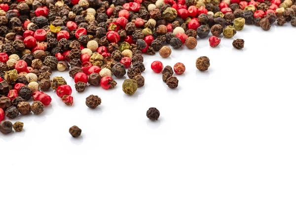 Pepper mix on white — Stok Foto