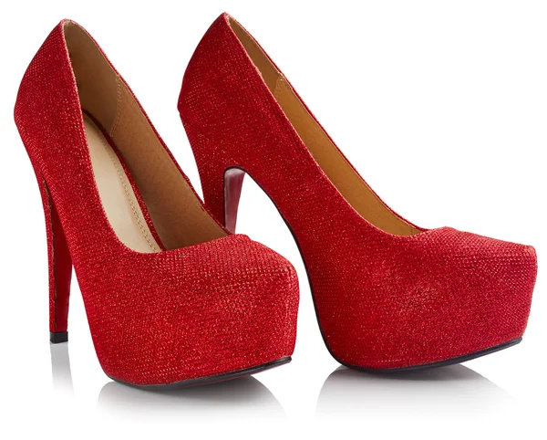 Vörös magas sarkú cipő — Stock Fotó