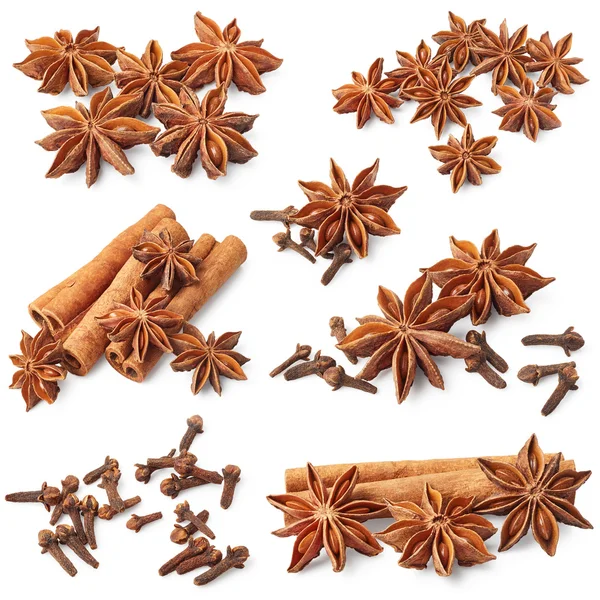 Stars anise, cinnamon and cloves — Stock Photo, Image