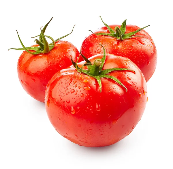 Tomatoes with drops of water — Stock Photo, Image
