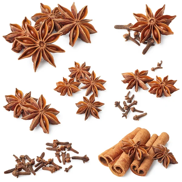 Stars anise, cinnamon and cloves — Stock Photo, Image