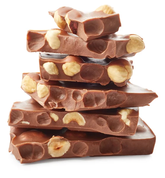 Stos kawałków czekolady — Zdjęcie stockowe