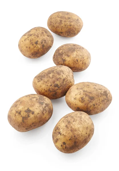Свіжа картопля на білому — стокове фото
