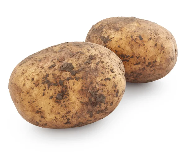 Batatas frescas em branco — Fotografia de Stock
