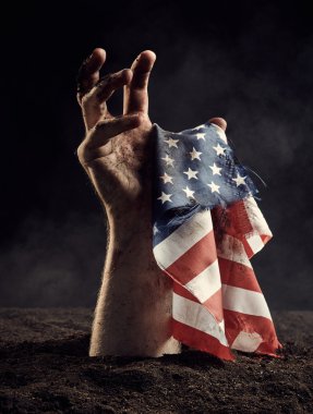 İnsan eli Amerikan bayrağı