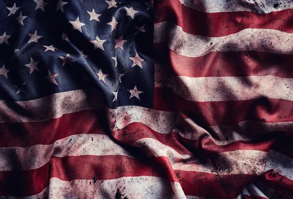 Sujo bandeira americana fundo — Fotografia de Stock