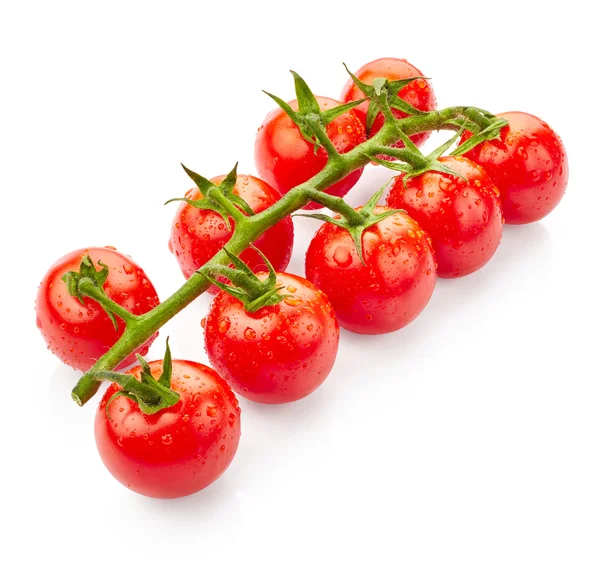 Tomates cereja com baixas de água — Fotografia de Stock