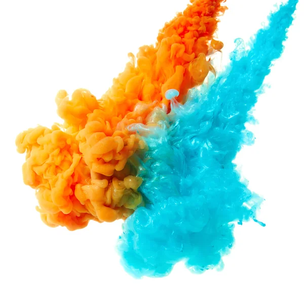 Abstract orange and blue smoke — Stock Photo, Image