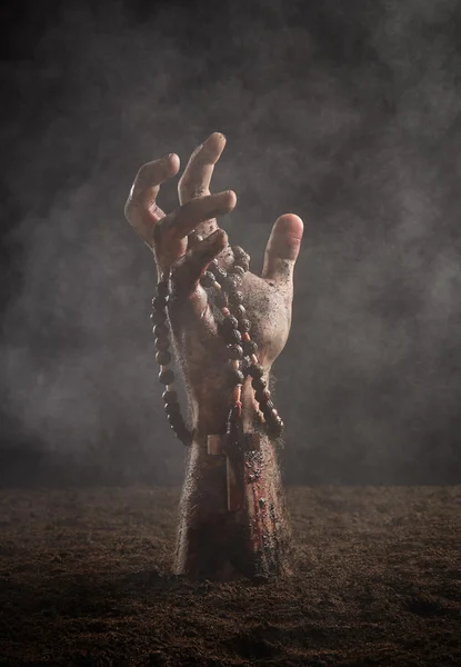 Human hand with rosary — Stock Photo, Image