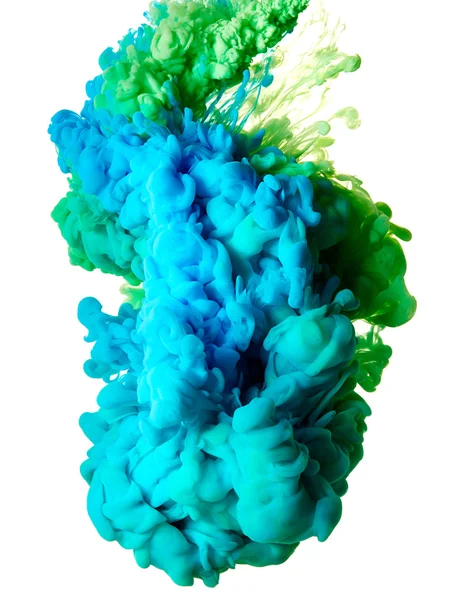 Abstrakcja Niebieski i zielony odrobina farby — Zdjęcie stockowe
