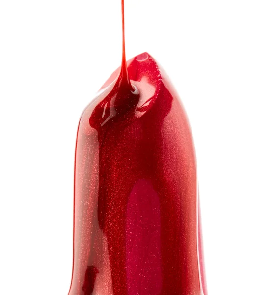 Esmalte de uñas rojo en lápiz labial —  Fotos de Stock