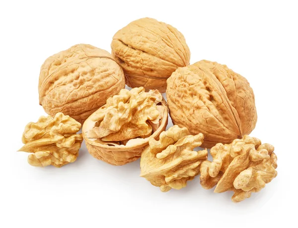 Walnuts and walnuts kernels — Stock Photo, Image