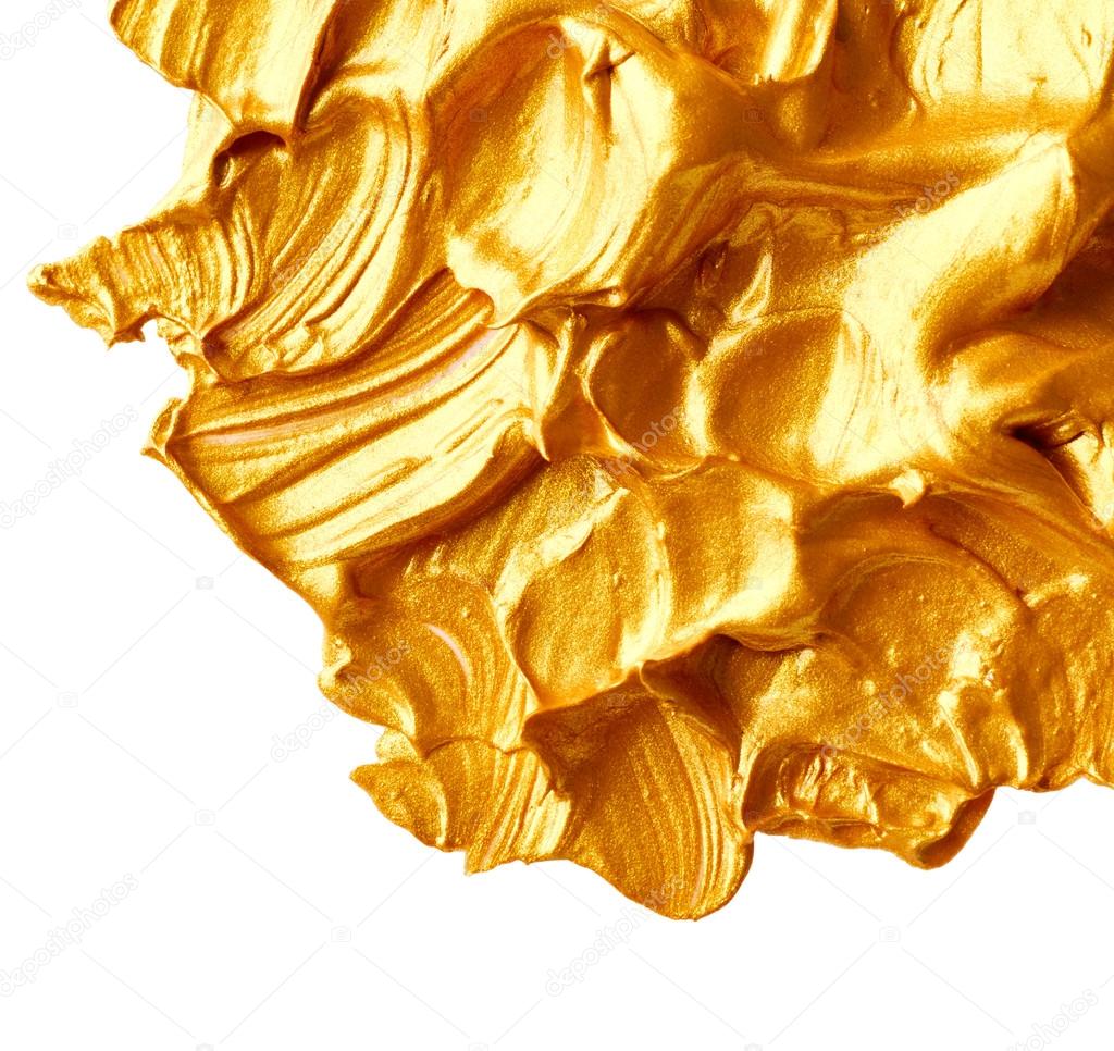 Golden paint isolated on white 