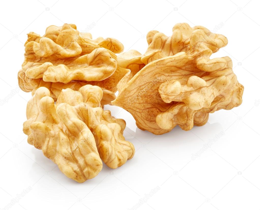 Walnuts kernels isolated on white 