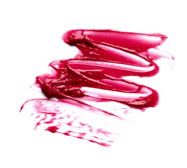 Verschmutzter Roter Lippenstift Isoliert Auf Weißem Hintergrund — Stockfoto