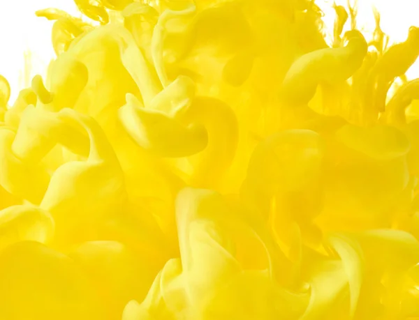 Жовта Фарба Бризкає Воді — стокове фото