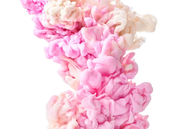 Růžová Barva Vodě Izolované Bílém Pozadí — Stock fotografie