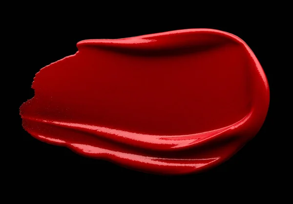 Labial Rojo Aislado Sobre Fondo Negro — Foto de Stock
