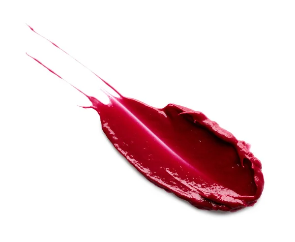 Roter Lippenstiftabstrich Isoliert Auf Weißem Hintergrund — Stockfoto