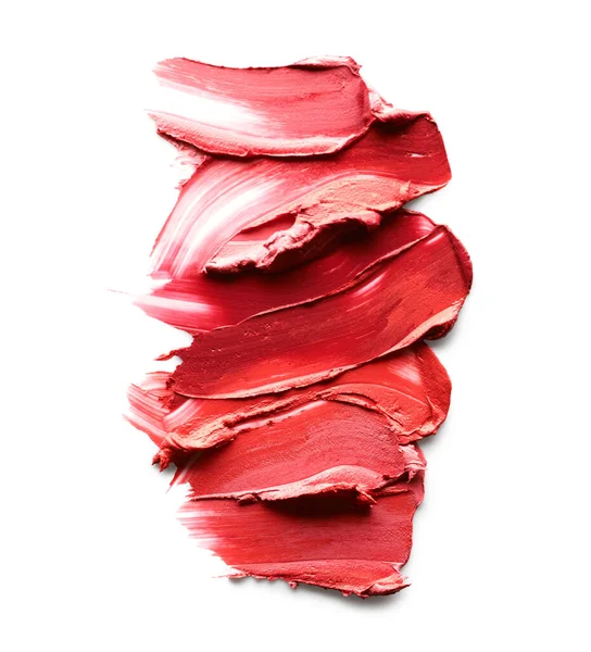 Palette Rouge Lèvres Taché Isolé Sur Fond Blanc — Photo
