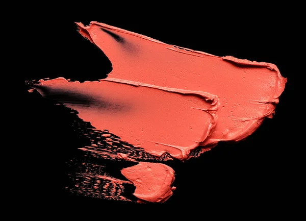 Lipstick Smears Isolated Black Background — Stock Photo, Image