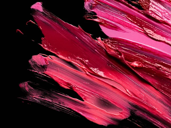 Smudged Lipstick Black Background — Stock Photo, Image