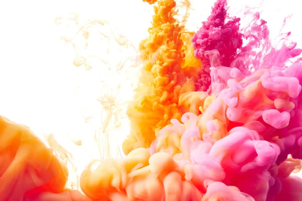 Abstrakte Aquarellfarbe Spritzt Wasser Auf Weißem Hintergrund — Stockfoto