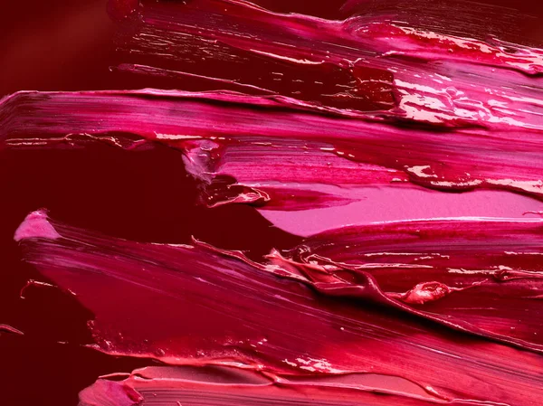 Rouge Lèvres Rayé Sur Fond Rouge Avec Place Pour Texte — Photo