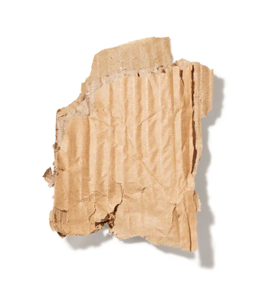 Strappato Vecchio Cartone Isolato Sfondo Bianco — Foto Stock