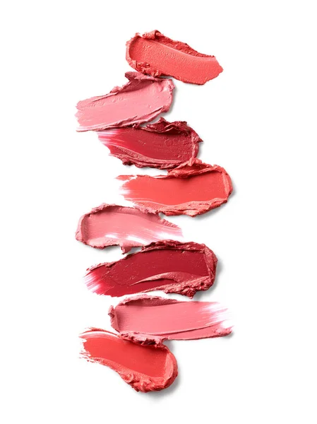 Lipstick Palette Smears Isolated White Background — Stock Photo, Image