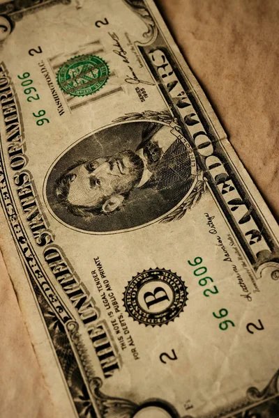 Fundo Grunge Com Nota Cinco Dólares — Fotografia de Stock