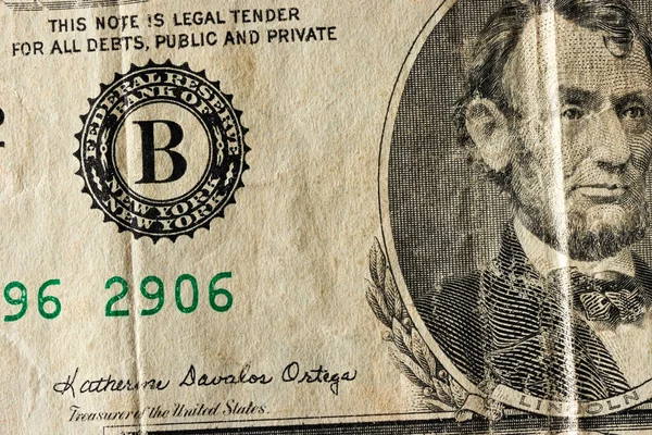Close Shot Usa Dollar Note Portrait American President Lincoln — Stockfoto