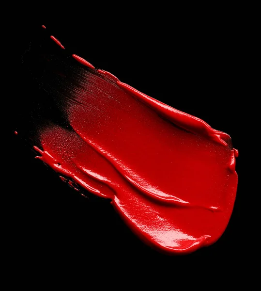 黑色底色上的红色口红笔迹 — 图库照片