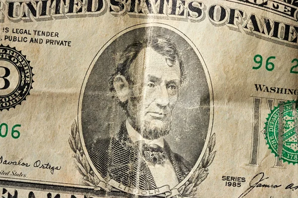 Grunge Baggrund Med Portræt Amerikansk Præsident Lincoln - Stock-foto