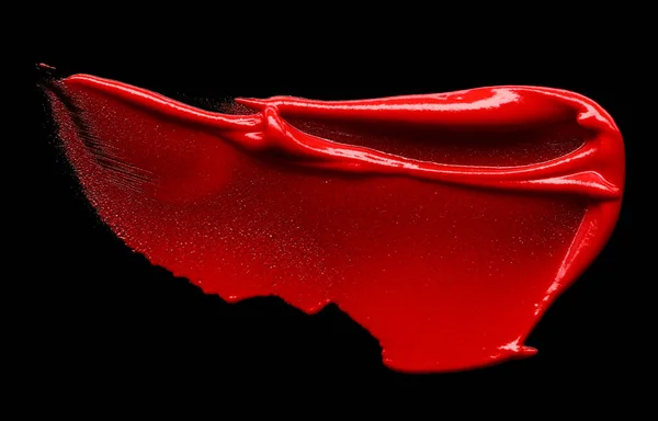 Rouge Lèvres Rouge Course Isolé Sur Fond Noir — Photo