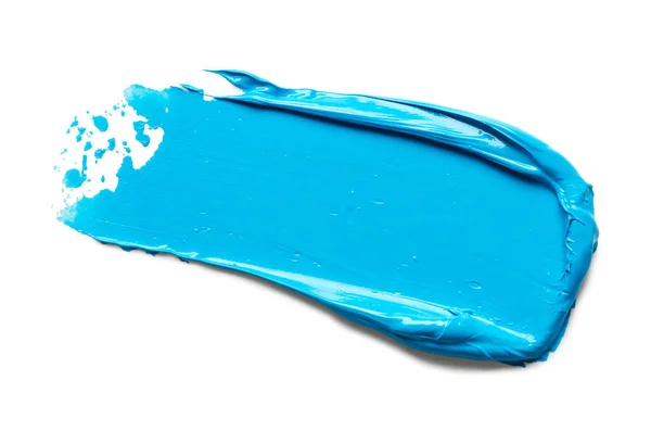 Синий Штрих Мазка Краски Белом Дизайна Фона — стоковое фото