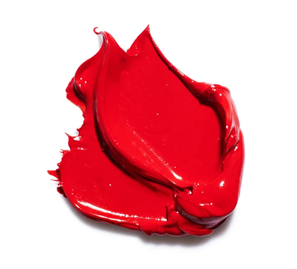 Spalmare Vernice Rossa Sfondo Bianco — Foto Stock